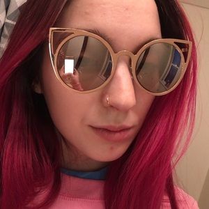 Cute gold cat eye sun glasses